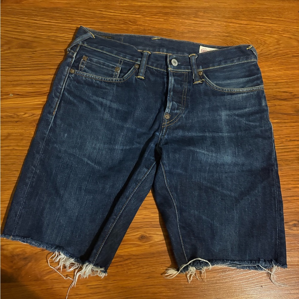 Evisu Dark Blue Jean Shorts